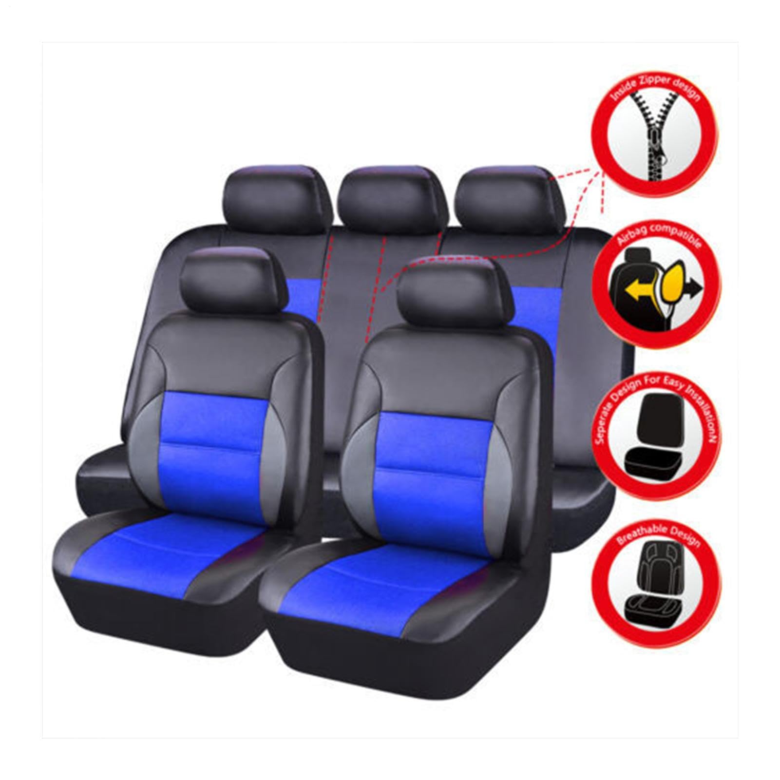 Generisch Fundas de asiento de coche, antideslizantes, impermeables para