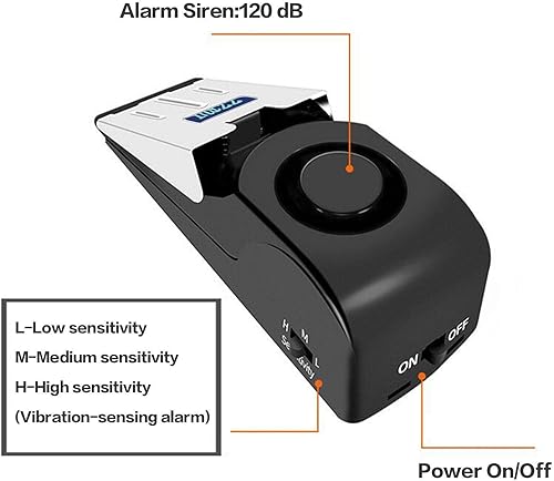 Miniatura 4 de ZZRUI Alarma de tope de puerta con sirena de 120 dB, paquete de 4 tapones de seguridad portátiles para viajes, hogar, apartamento, dormitorio,