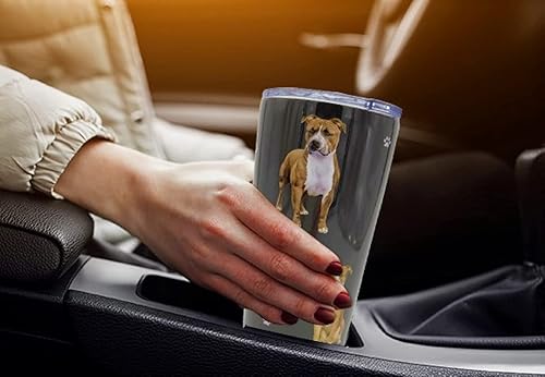 Miniatura 9 de Chocolate Labrador - Vaso aislado con tapa, de acero inoxidable de 16 onzas, con aislamiento al vacío, doble pared, termo de viaje, diseño de raza