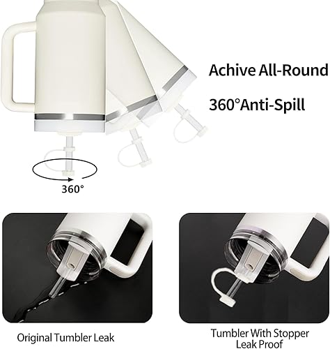 Miniatura 4 de Paquete de 4 tapones antiderrames para Stanley Cup 2.0 de 30 onzas y 40 onzas, tapón de silicona a prueba de fugas para vaso Stanley, accesorios de