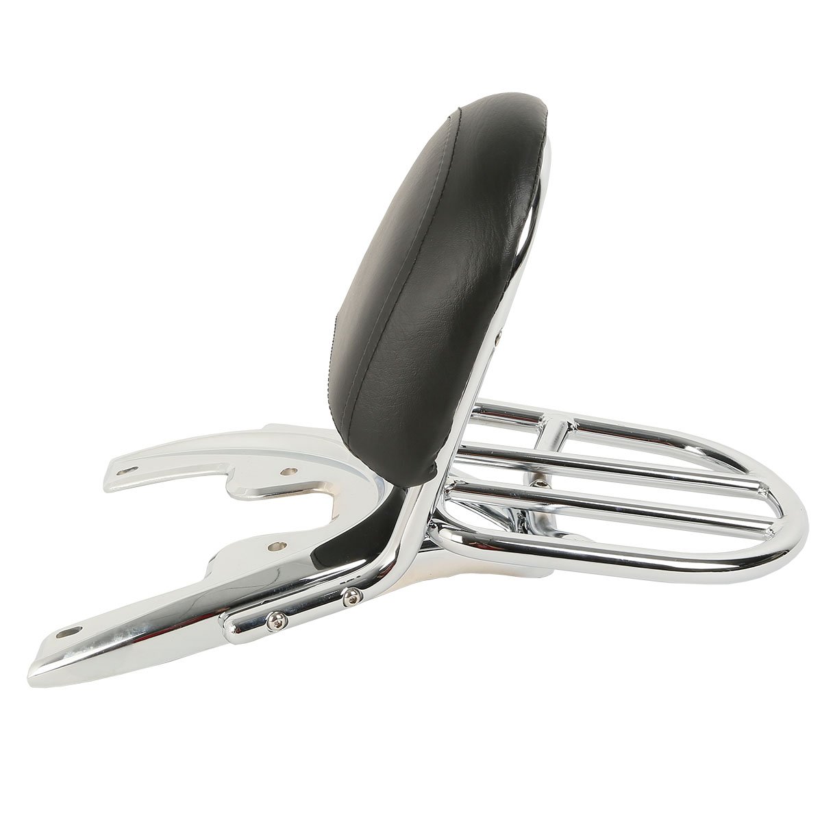 Rückenlehne Sissy Bar Gepäckträger Chrom Metall & Leder für Harley V-Rod VRSCSE 2005 VRSCA VRSCB VRSCD 2002-2006