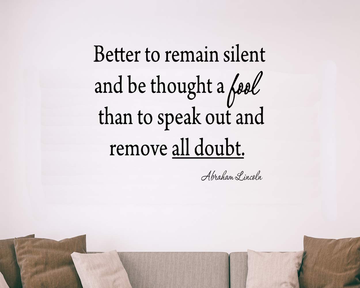 Amazon.com: Better to Remain Silent and Be Thought a Fool, Than to