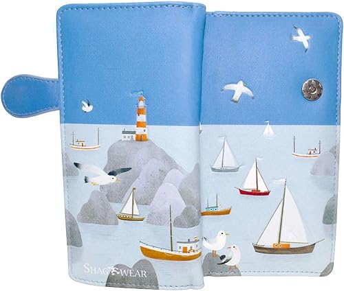 Miniatura 5 de Shag Wear Sailboat Marina - Cartera náutica de verano para mujer de 7", verde azulado, Moderno