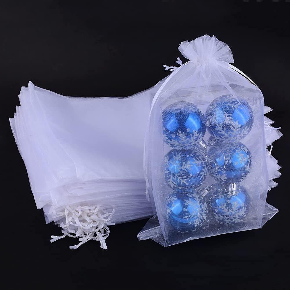 Sacs En Organza Blanc, 50 Pièces, Sacs à Bijoux En Maille