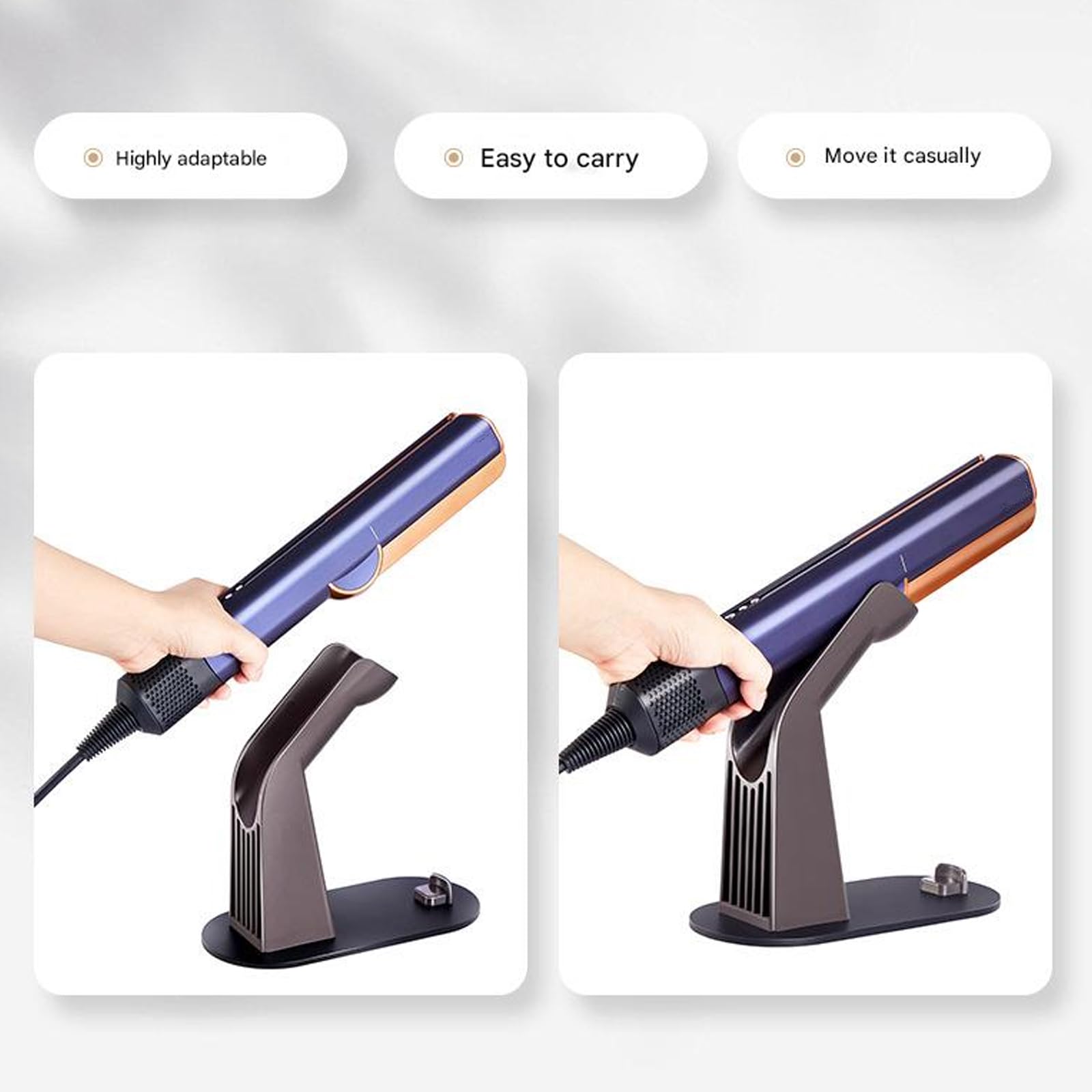 Solución de almacenamiento vertical de aleación de aluminio para secador de pelo, soporte de exhibición para baño organizado y dormitorio, estante de almacenamiento de electrodomésticos