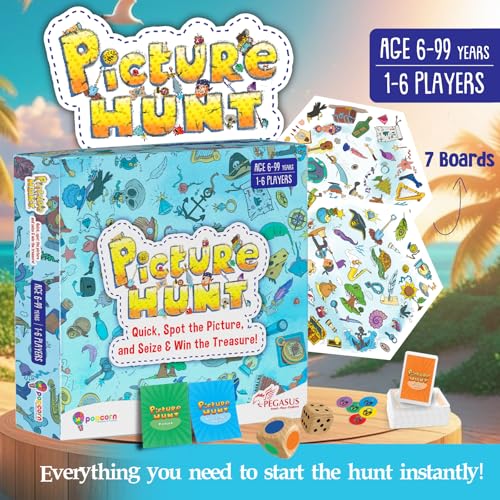 Image of Popcorn Board and Card Game for Kids, Teens & Adults, Smart Learning Cards Games for Age 6,7,8,9+ Picture Hunting Family and Friends Play, Creative Activity for Boys and Girls
