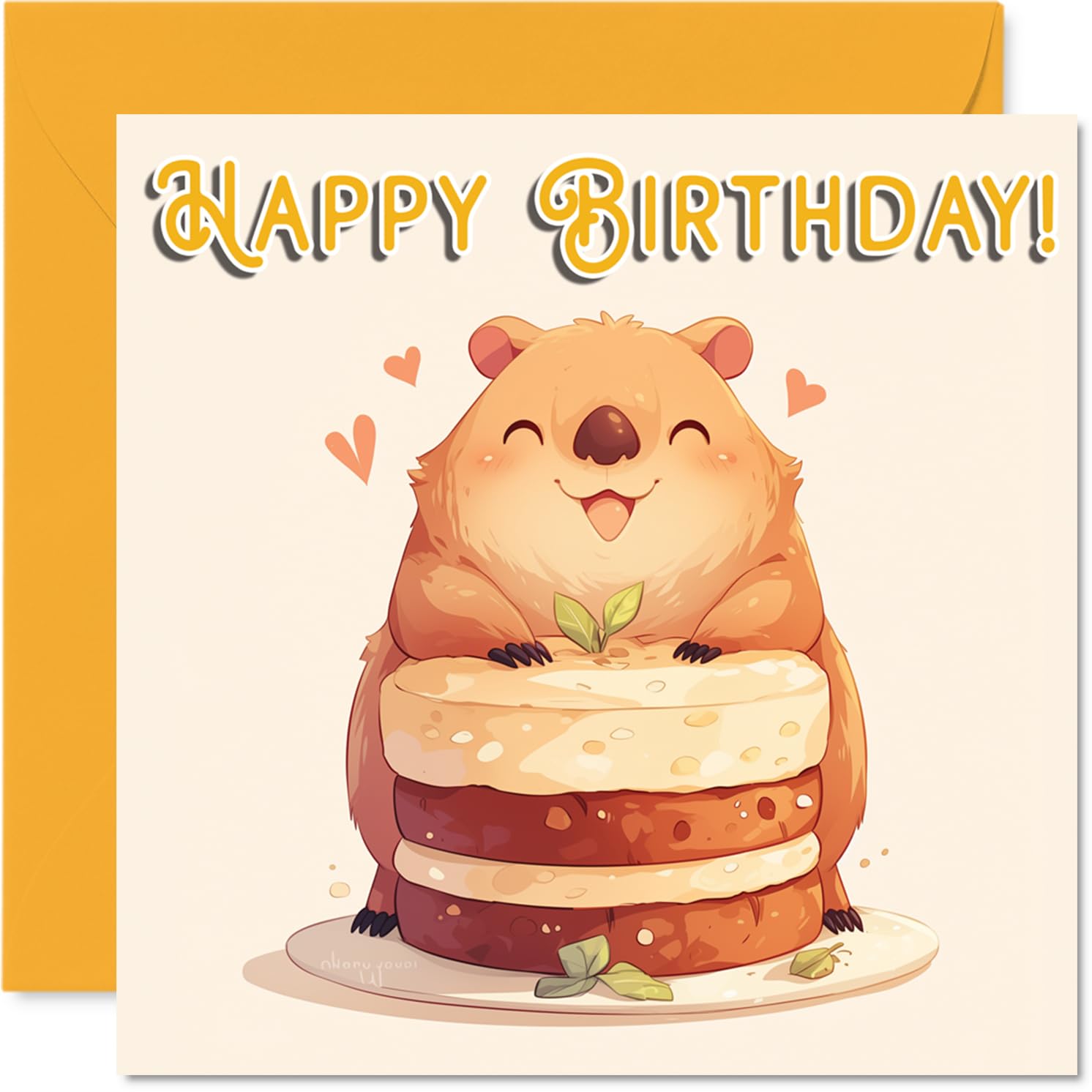 Wombat Birthday Cards - Animal Cake - Happy Birthday Card for Son Daughter Brother Sister Grandson Granddaughter Niece Nephew Cousin, 145mm Bday Greeting Cards
