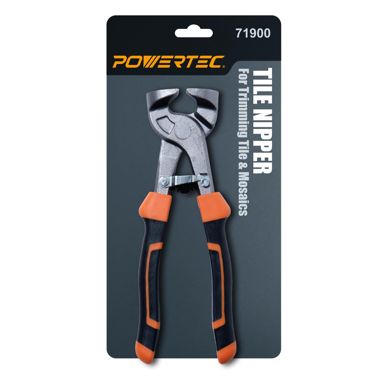 POWERTEC 8 inch Tile Nippers with Ergonomic Grip, for Trimming Tile and Mosaics to Desired Shape on Glass, Ceramic and Porcelain Tile up to 3/8" Thick, 1 Pack (71900)