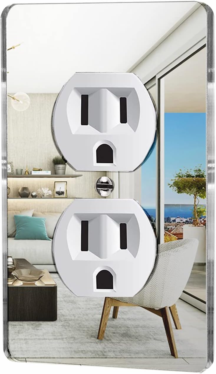 1 Pcs Mirror Outlet Covers Durable Light Switch Plates Acrylic Mirrored Wall Plate Decorative Wall Outlet Cover Wall Plates For Electrical Outlets