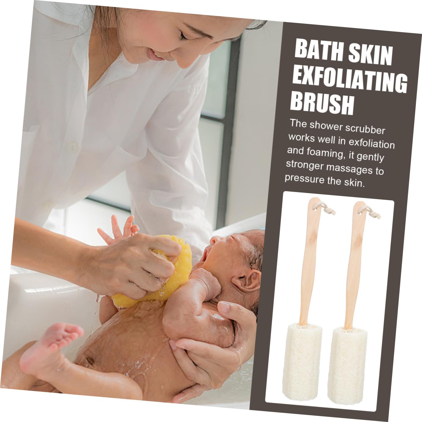 DOITOOL 6piezas Cepillo De Madera Para Exfoliación Esponja De Natural Para Limpieza De Para Cuerpo y Masaje