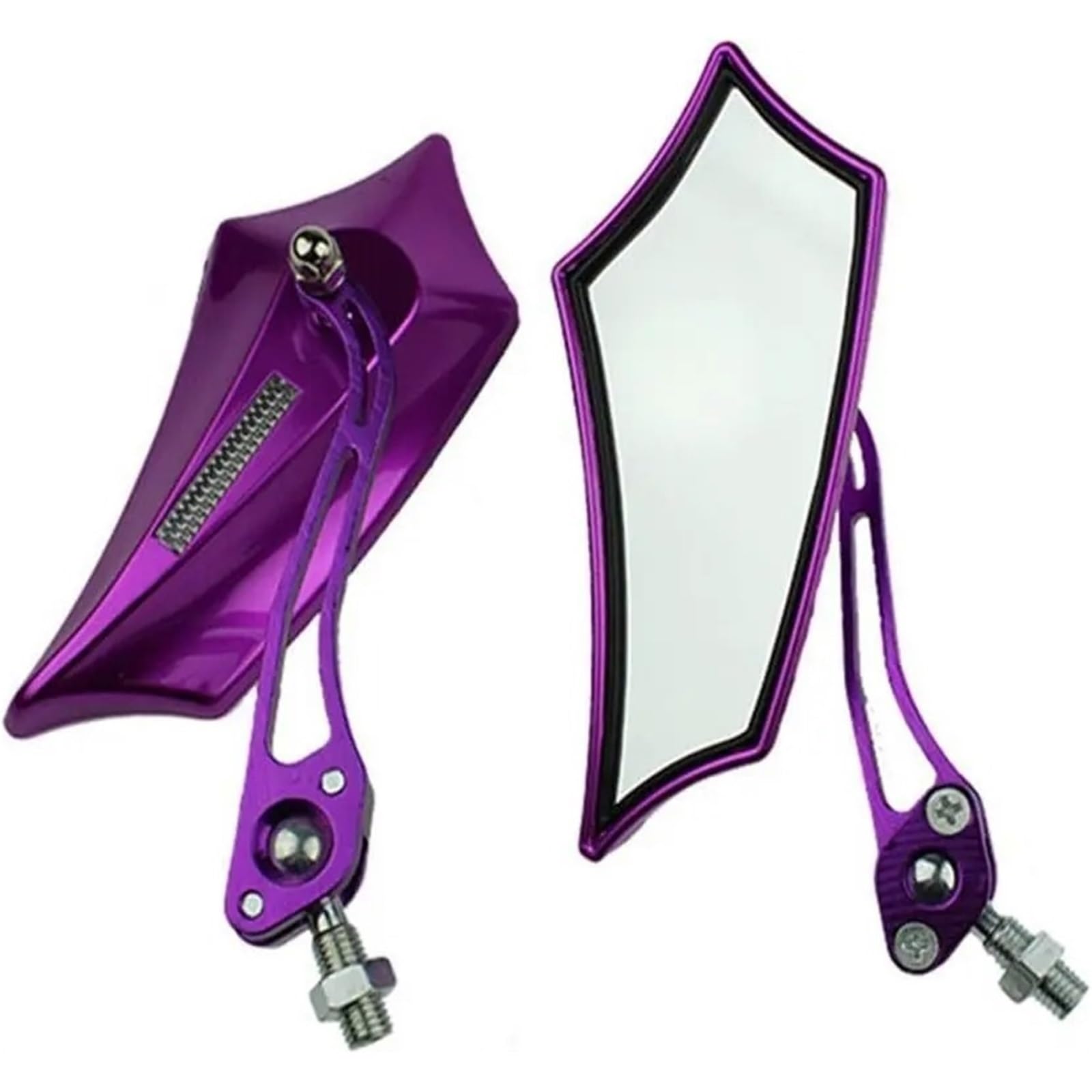 UTLODY motorcycle mirrors For Universal Motorcycle Motorbike Bike 8mm 10mm Rear View Side Scooter ATV Bicycle Rearview Mirrors With Adaptor bar end mirror(Purple)