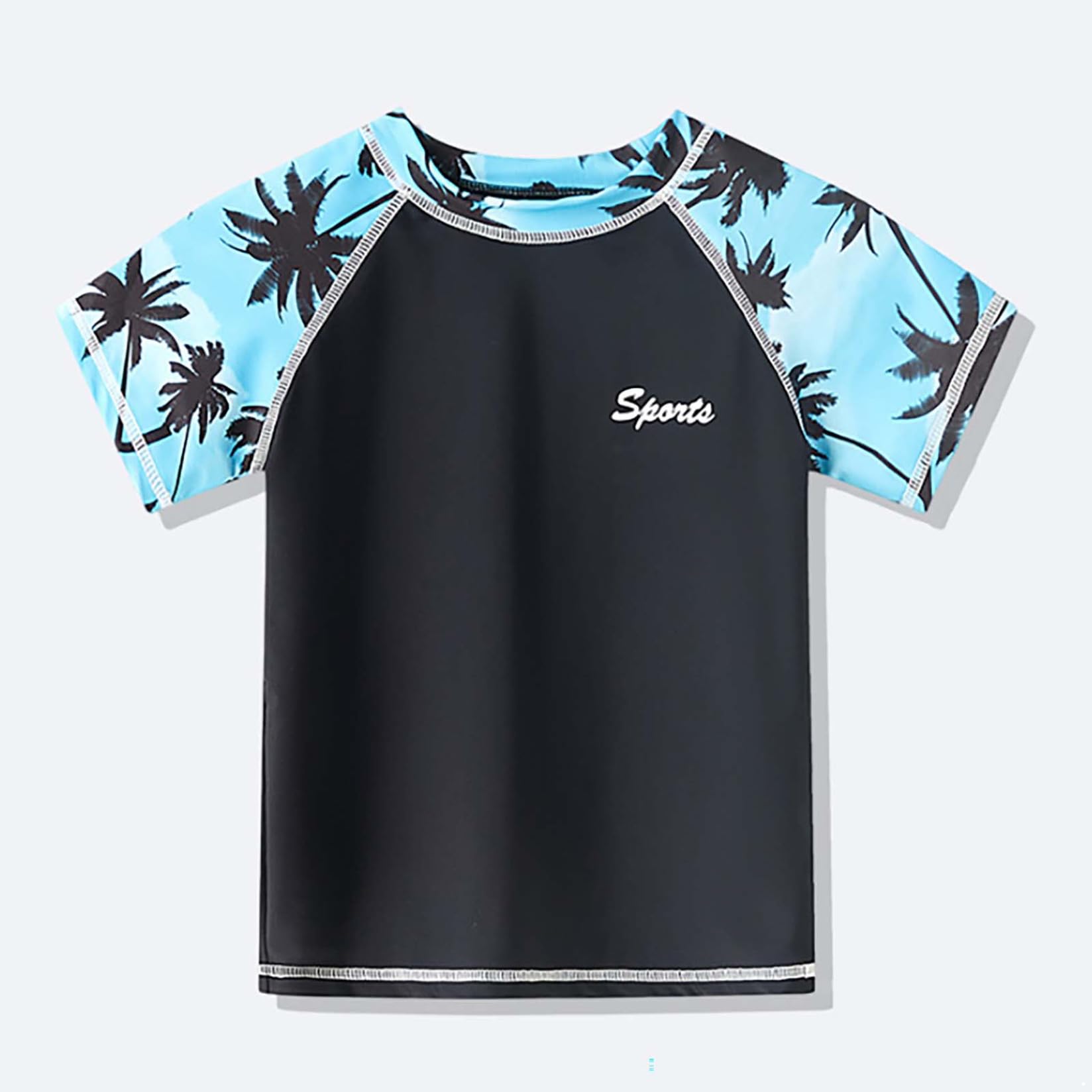 Runhomal - Traje de baño para niños, 2 piezas, secado rápido, camiseta anti UV, top y pantalones cortos de baño, playa, natación, surf, Swimwear