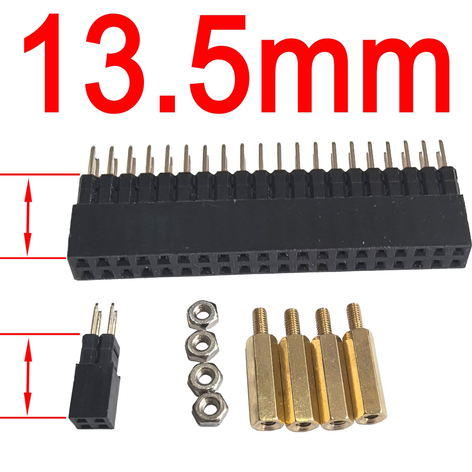DSLRKIT 13,5 mm GPIO und PoE Pin Header Höhenerhöhung Extender für Raspberry Pi 5 4B 3B+ 3B (2 Stück) - 3