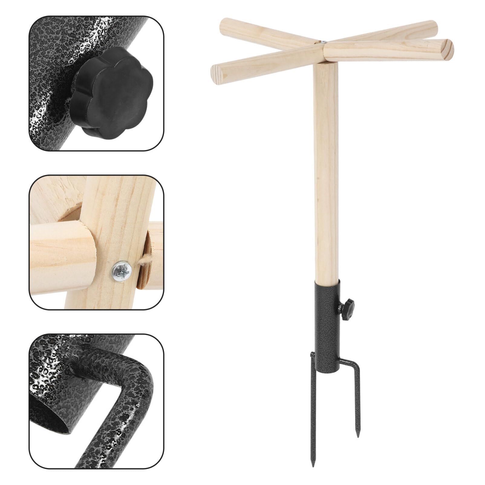 Trespolo in Legno per Pappagalli e Galline, Supporto Naturale | Struttura Ferro, per Gioco e Esercizio, Finitura Originale, Adatto a Uccelli e Polli Domestici
