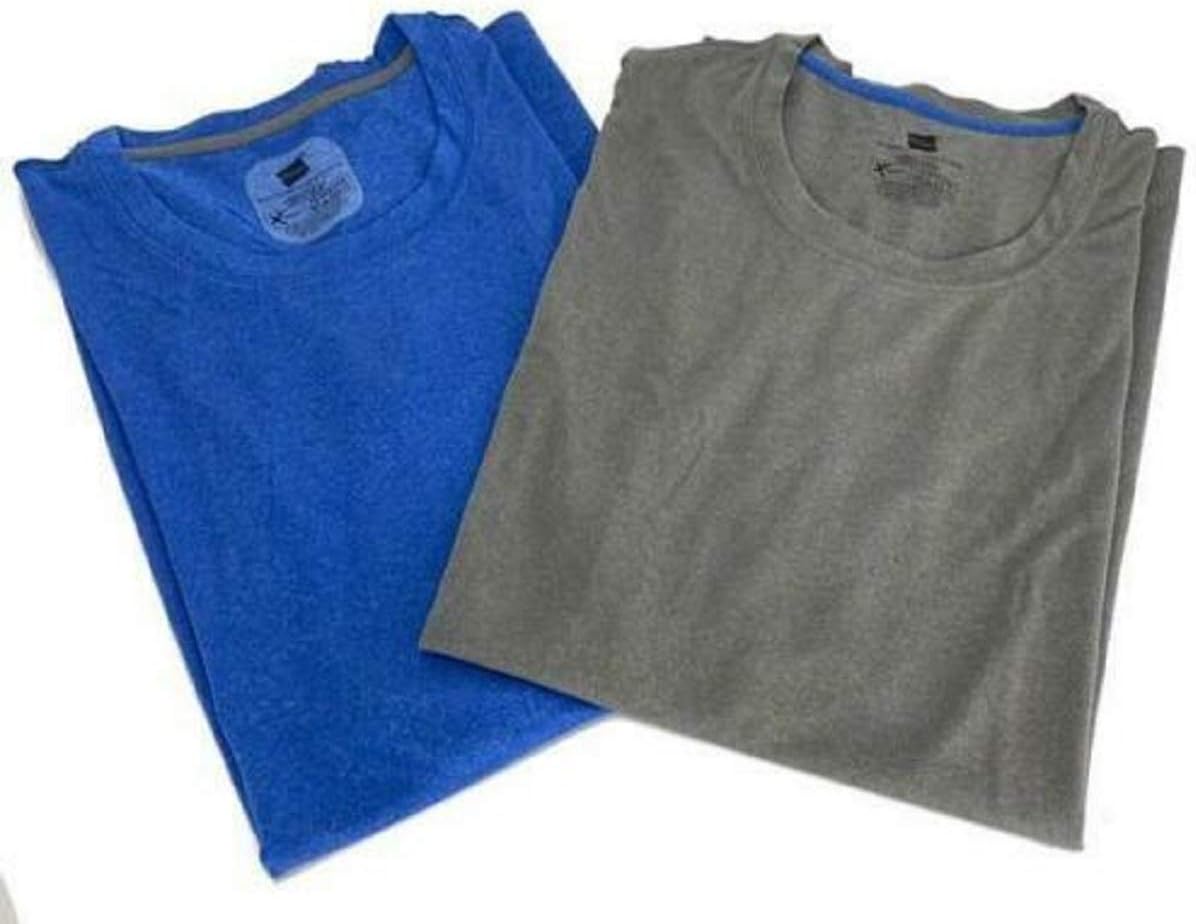 Hanes Men's X-Temp Performance Cool Crew T-Shirts, 2 Pack Grey/Royal ...