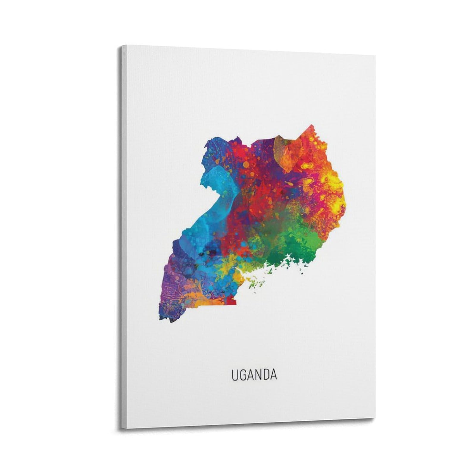MJZLQN Map Poster Of Uganda With Watercolor Poster Decorative Painting Canvas Wall Posters And Art Picture Print Modern Family Bedroom Decor Posters 24x36inch(60x90cm)