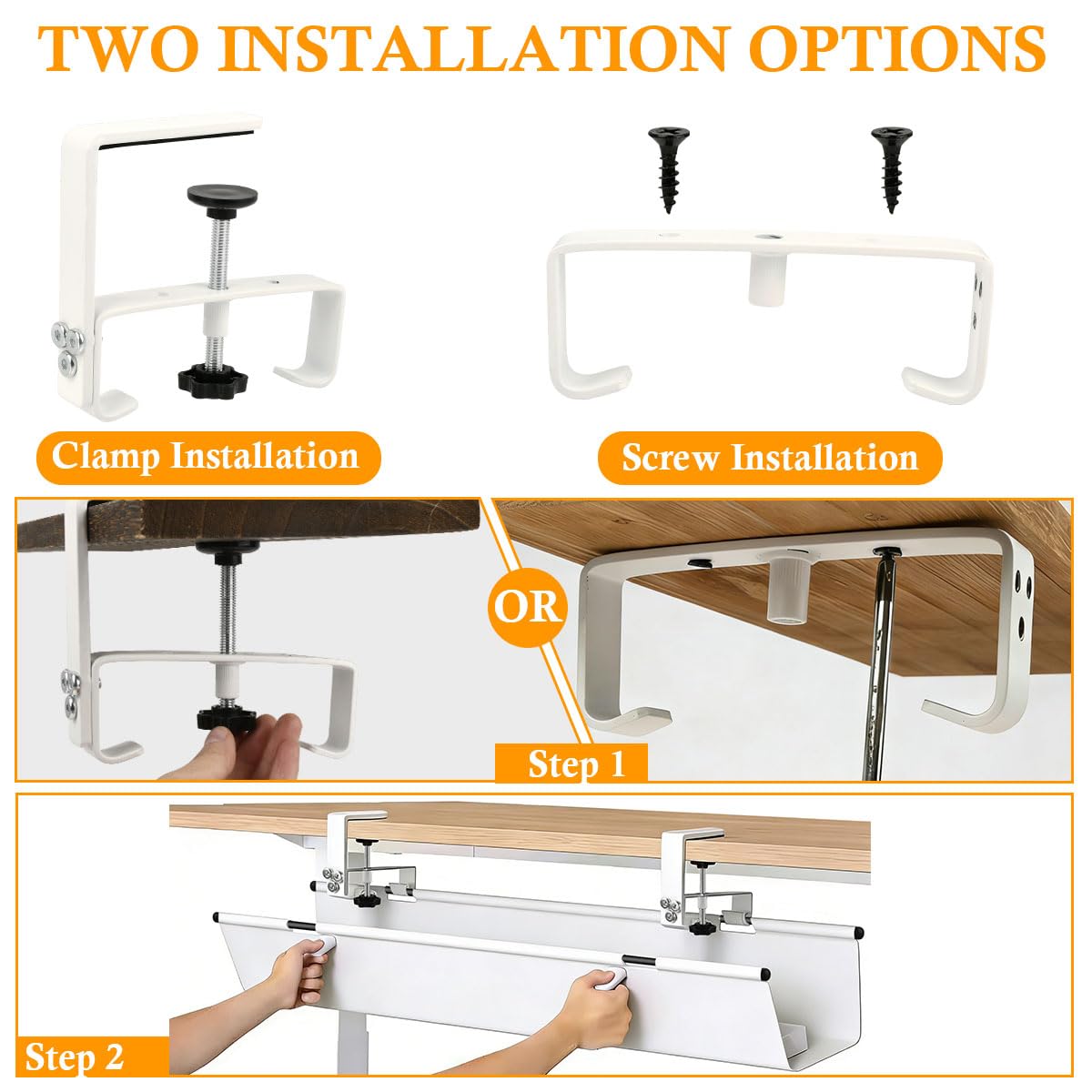 Kabelkanal Schreibtisch Weiß, Kabelkanal Schreibtisch Ohne Bohren 90cm, Kabelmanagement Schreibtisch für Kabelversteck, für Büro und Zuhause
