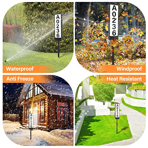 Lointain Solar House Number Sign For Outside, Double Sided Outdoor Address Plaque With 3000K-6000K Warm/Cool White Led,Waterproof Solar Powered House Number Light With Stakes Address Number For Outside Home,Yard,Street,House #TOP6