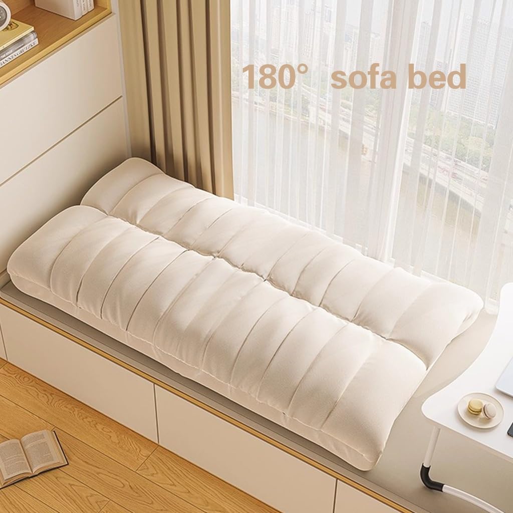 Składany fotel podłogowy, wygodna sofa gamingowa, 6 pozycji, regulowana, wyściełana, rozkładana sofa, do czytania, grania i relaksu (pomarańczowy)