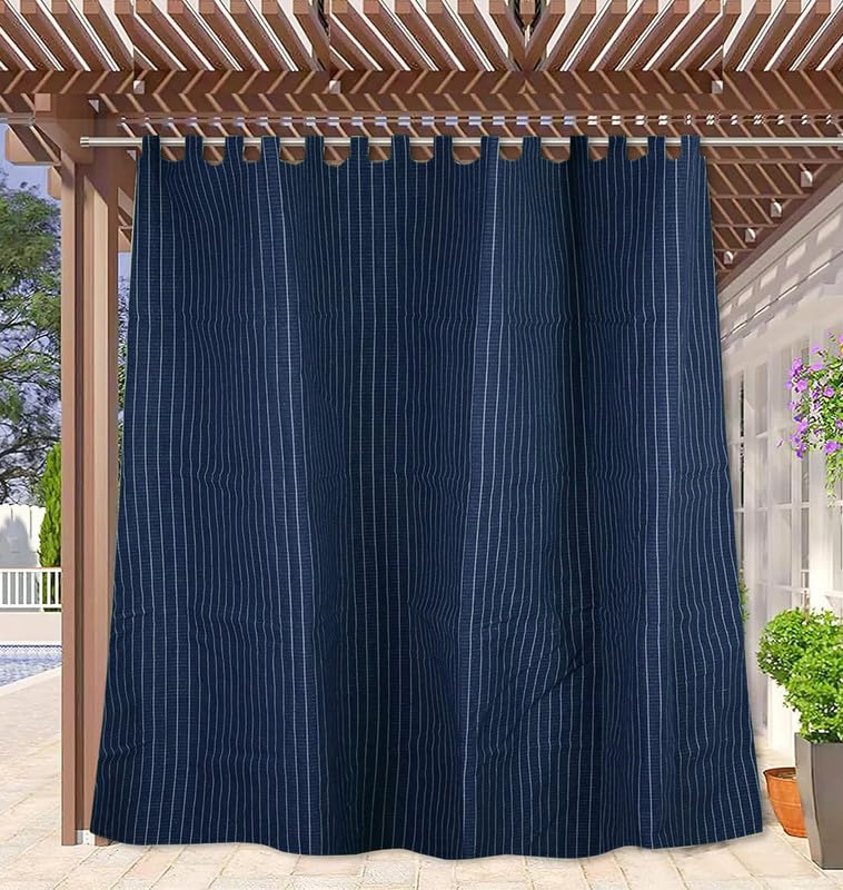 Duronet - Cotton Canvas Waterproof & Sun Blockage Loop Windproof Blackout Outdoor Curtains (Cotton Canvas, 5.5 X 7 Feet, Navy Blue), 1 Piece-image-17