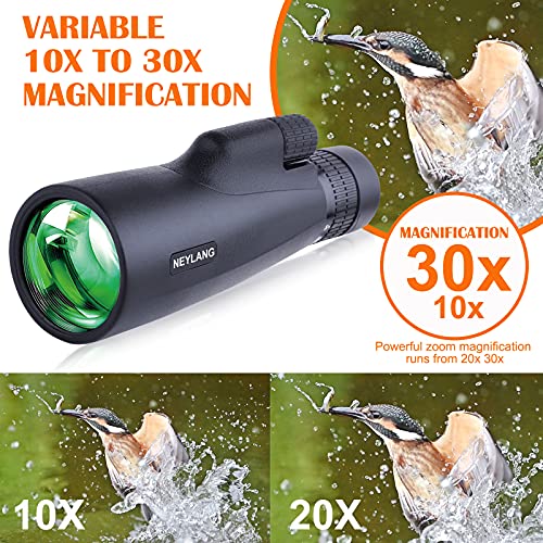 10-30x50 Monokular Teleskop für Erwachsene, Wasserdichtes HD Monokular Zielfernrohr mit Smartphone zur Vogelbeobachtung… – Bild 5