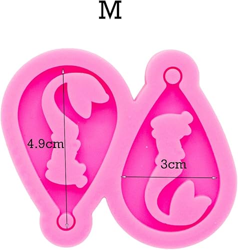 Miniatura 2 de Molde de aretes con forma de lágrima estilo sirena súper brillante, molde de resina epoxi, molde de silicona hecho a mano, cola de pez para mujer,