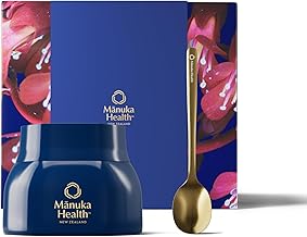Manuka Health Extra MGO 600+ Manuka Honey Kit, Includes MGO 600+ (250g), Gold Spoon, and Drawstring Bag, Authentic Raw Honey from New Zealand