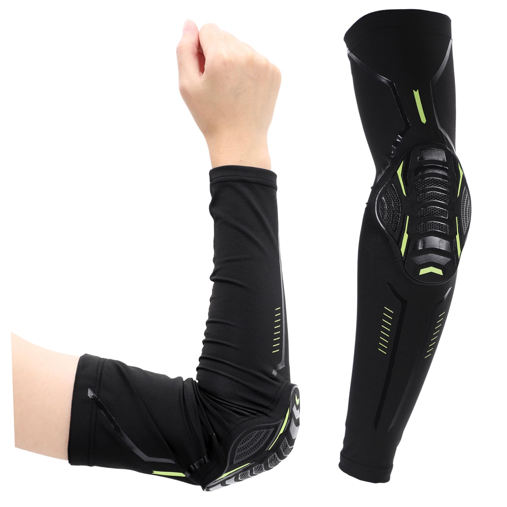 BESTYASH 1Pc Black Arm Sleeve for Basketball Football Cycling Protective Cuff for Elbow Support Moisture Wicking Lightweight Design for Sun Protection and Injury Prevention