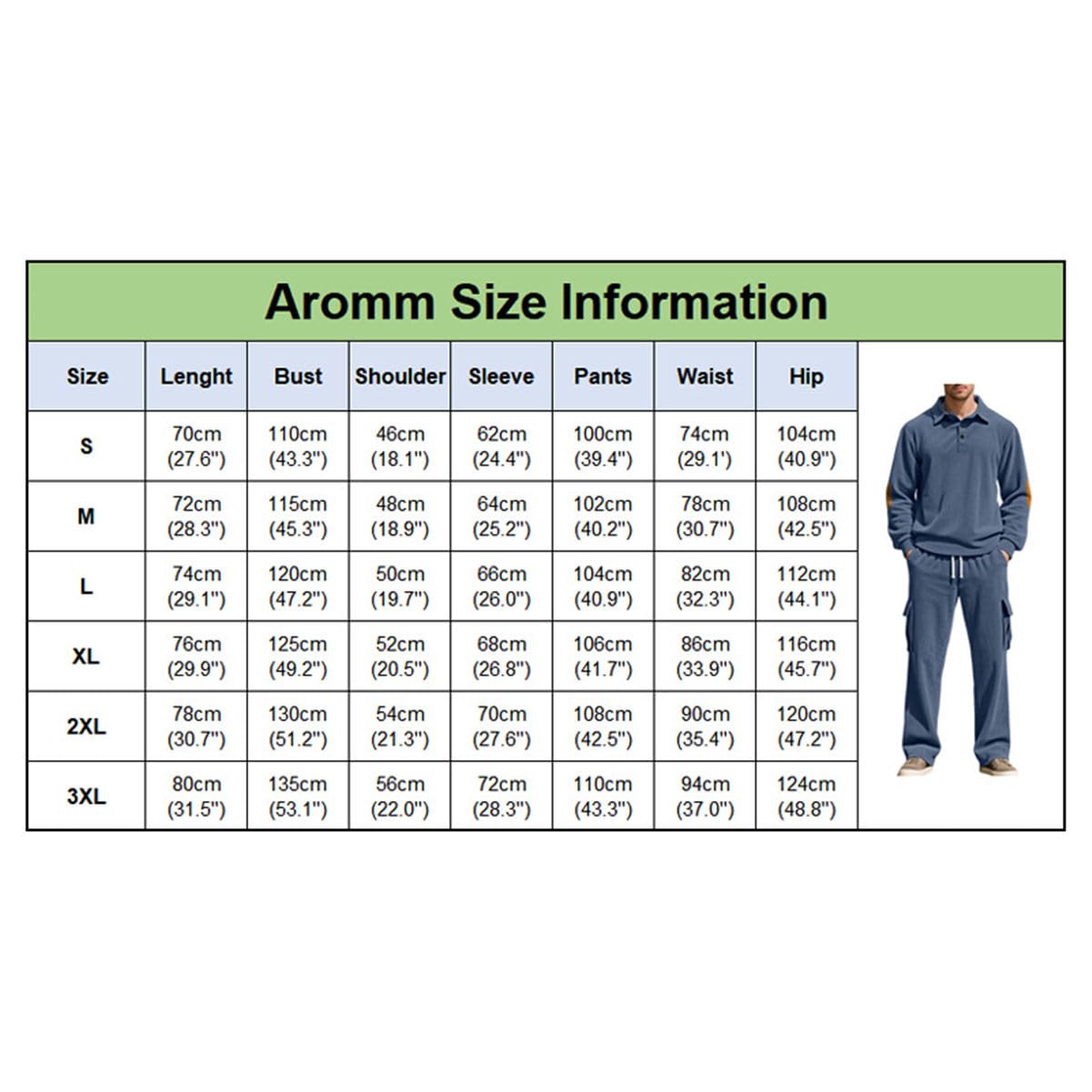 Uomo Tute da Ginnastica Maniche Lunghe Polo Camicie & Cargo Pantaloni Set di 2 pezzi Casual Sport Outfits