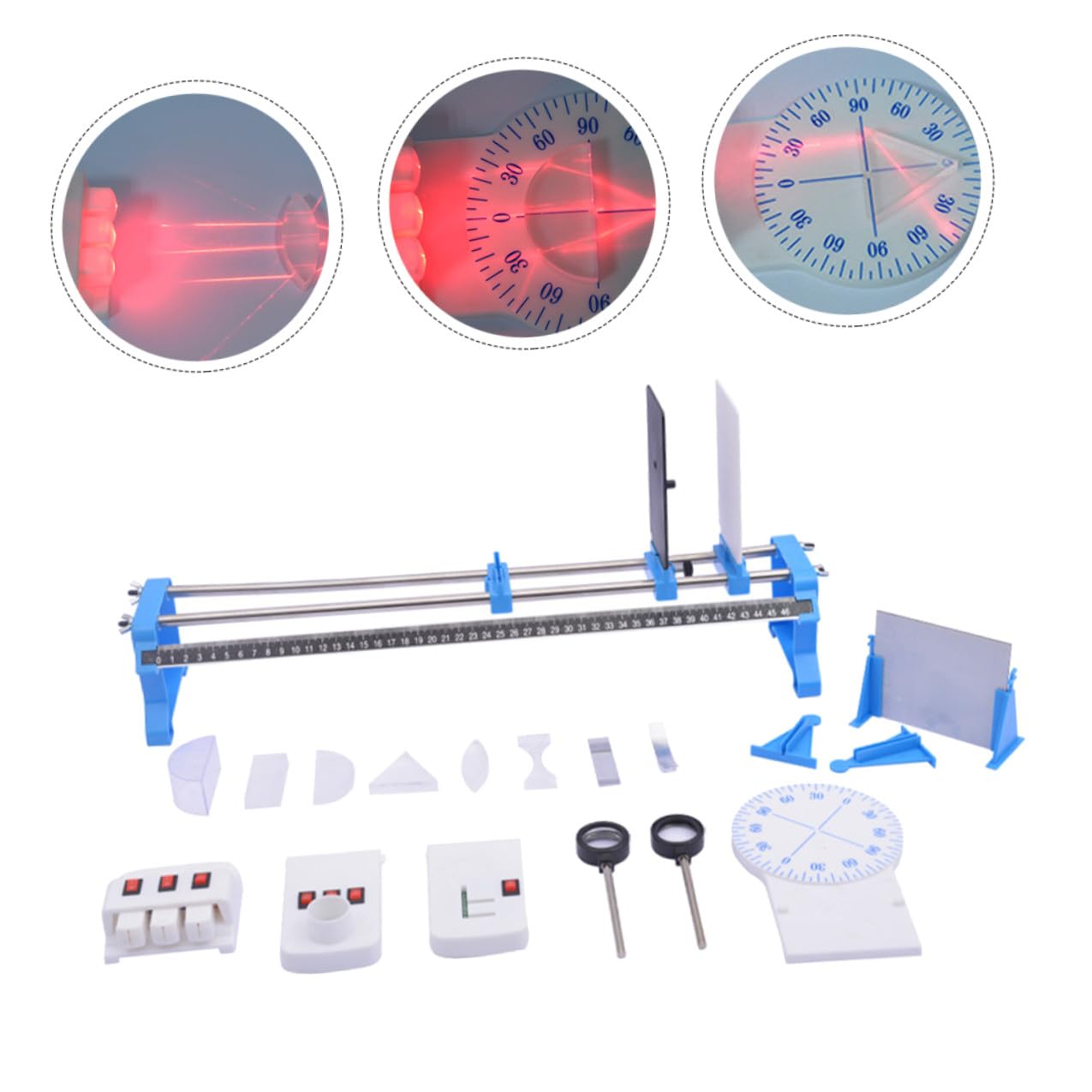 Kit de Aprendizaje de Óptica para Experimentos Físicos Material de Plástico, Herramienta Práctica y Creativa para Estudiantes y Niños en Laboratorio