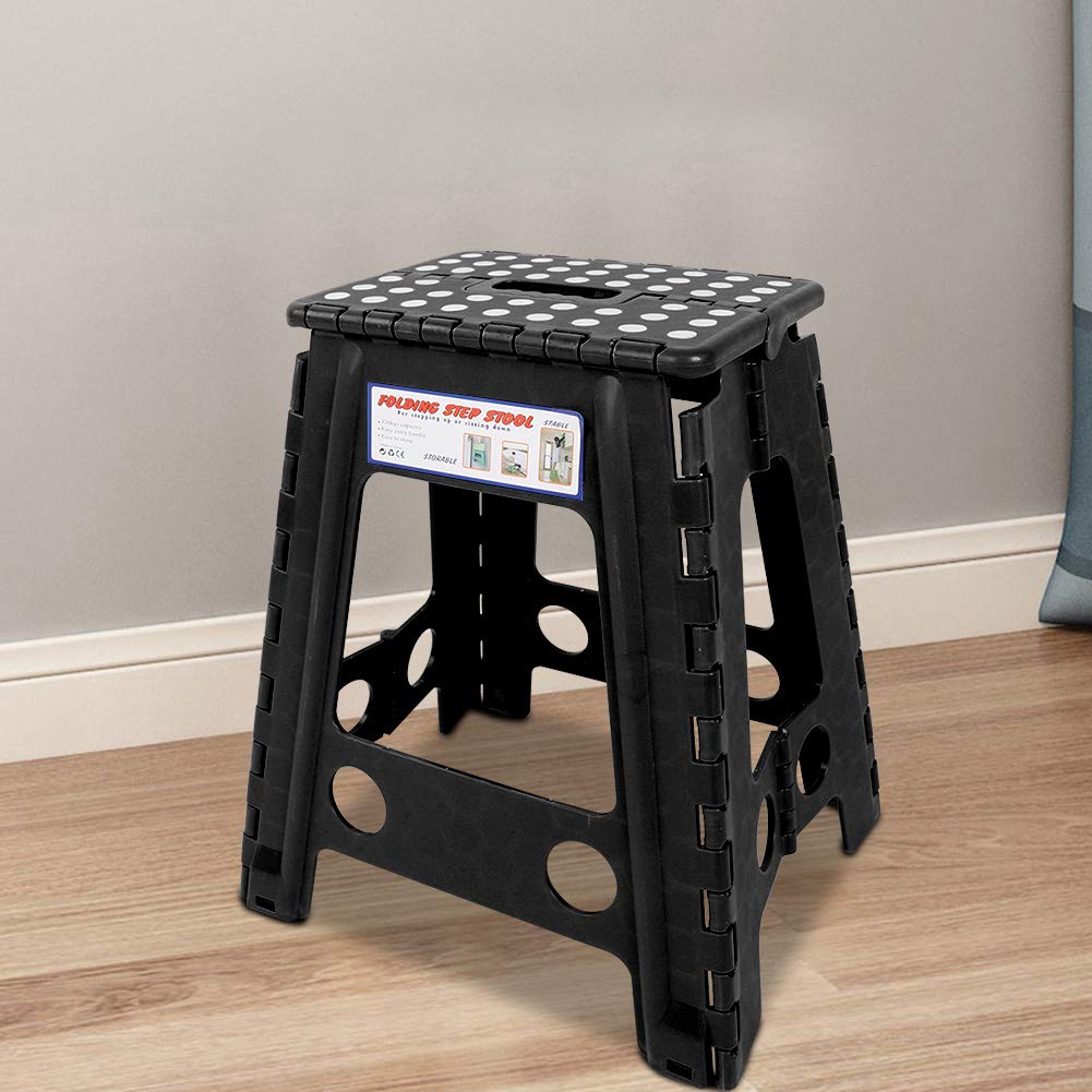FLEXMAN Foldable Stool, 29 x 22 x 45cm Portable Adult Folding Travel Stool Plastic Dots Camping Stools for Living Room, Bedroom, School, Outdoor, Sports Ground