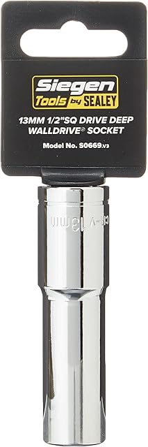 Sealey S0669 WallDrive Socket, 1/2" Square Drive, 13mm Deep , Red