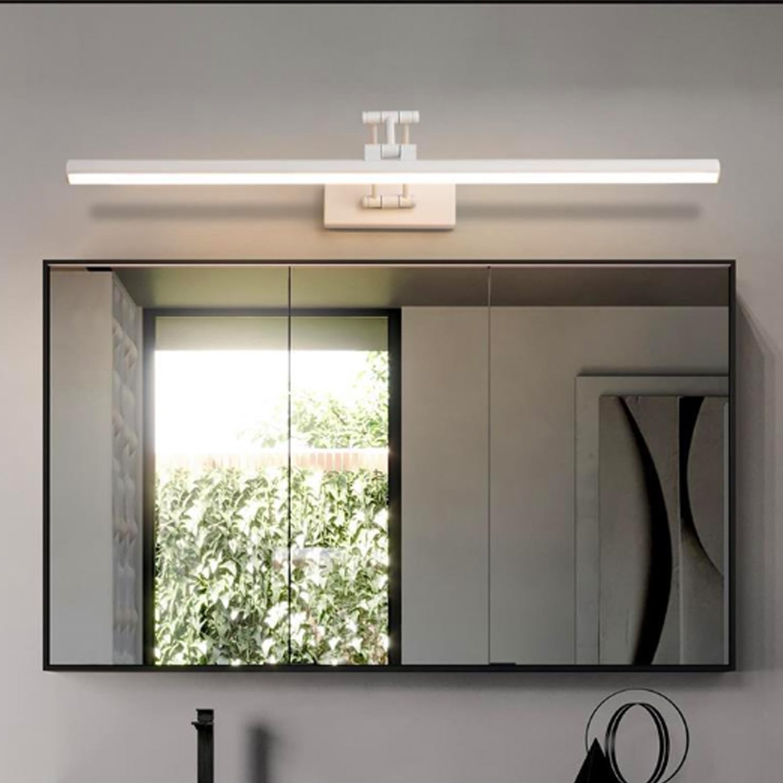 Drehbare 180° Wandleuchte Moderne LED Spiegelleuchte Badezimmer Wandlampe Waschraum Spiegel Wandbeleuchtung Kronleuchter Eitelkeit für Hotel Nachttisch Wandlicht Lampen (Weiß Neutrales Licht,100CM)