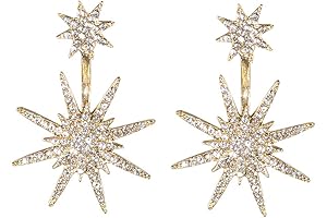 Midnight's Starlight: Captivating Star Earrings Adorned with Celestial Elegance