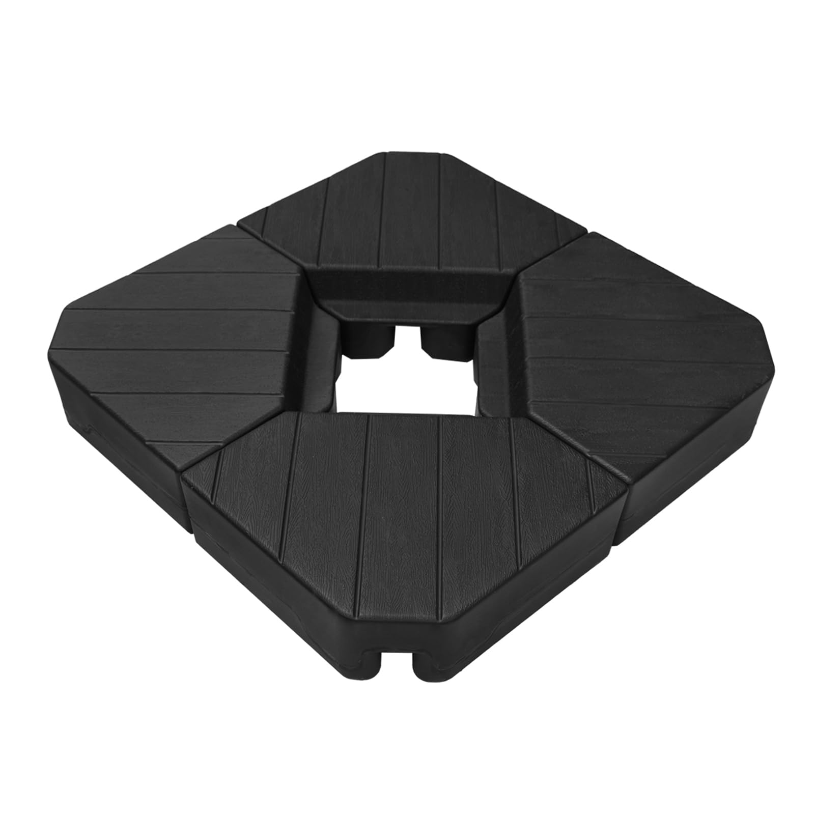 Helios&Hestia 4 Pcs Heavy Duty Water and Sand Fillable Patio Umbrella Base Stand, 229 lb Square Plastic Weight Set for Outdoor Cantilever Offset Umbrella, Black