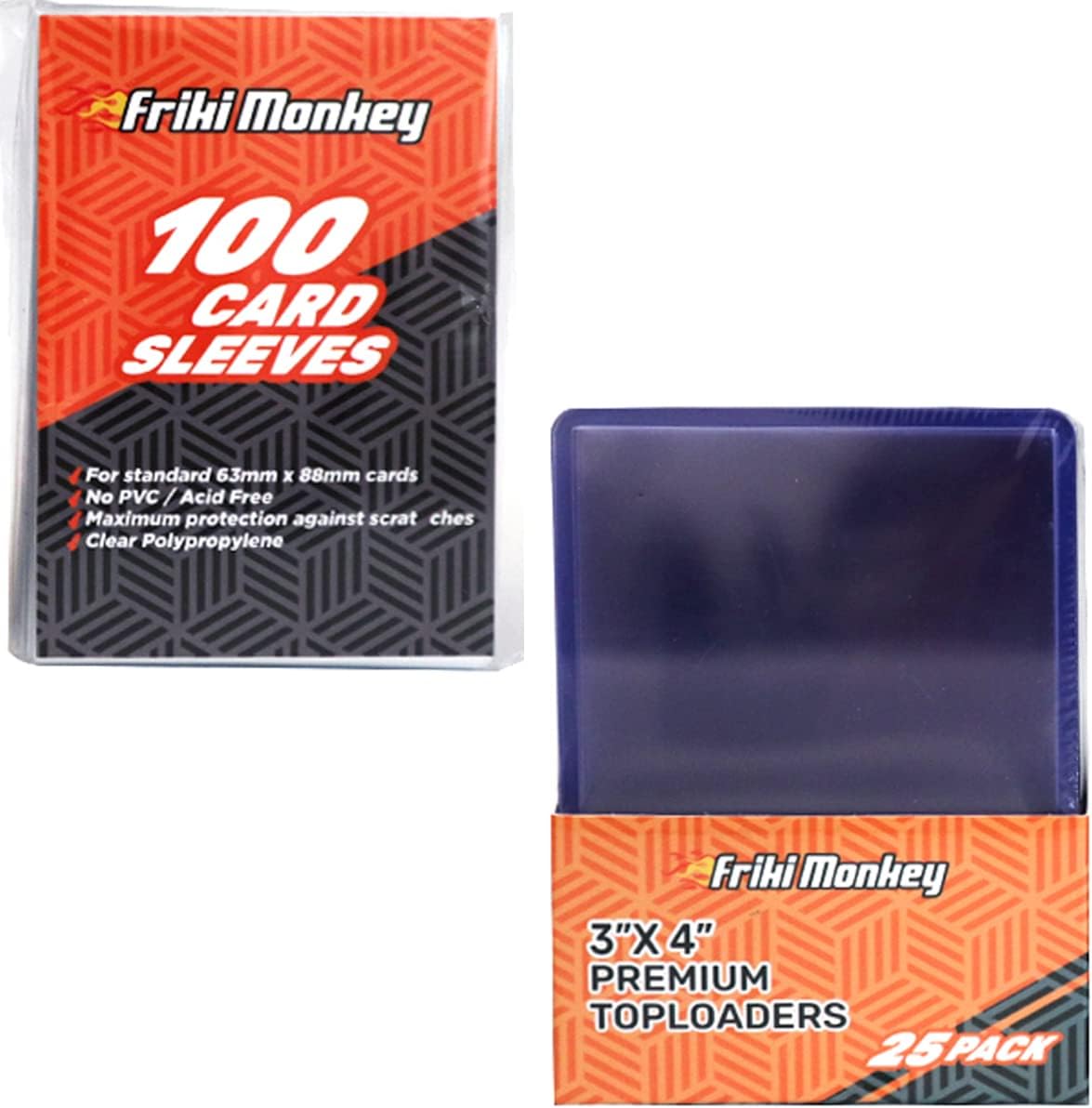 Toploader (25) + Sleeves (100), Fundas para Cartas, Fundas 63.5 x 88, Fundas cartas rigidas, cromos NBA, cartas Magic, Toploaders con Protector de Cartas, Pack 25 Toploader + 100 Card Sleeves