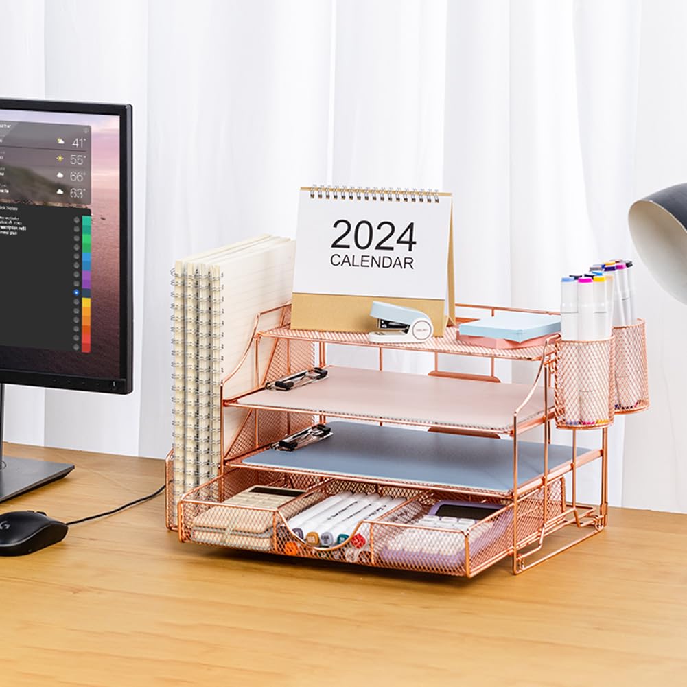 Amazon.co.jp: NCXTKJ デスクオーガナイザーとアクセサリー 4段