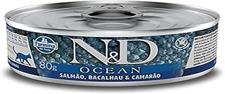 Ração Úmida Lata Farmina N&D Ocean Salmão, Bacalhau & Camarão para Gatos Adultos