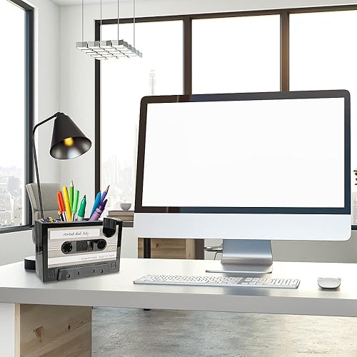 Miniatura 7 de RUIAN Dispensador de cinta de casete, soporte para bolígrafos, contenedor de escritorio, papelería de oficina, almacenamiento para niños,