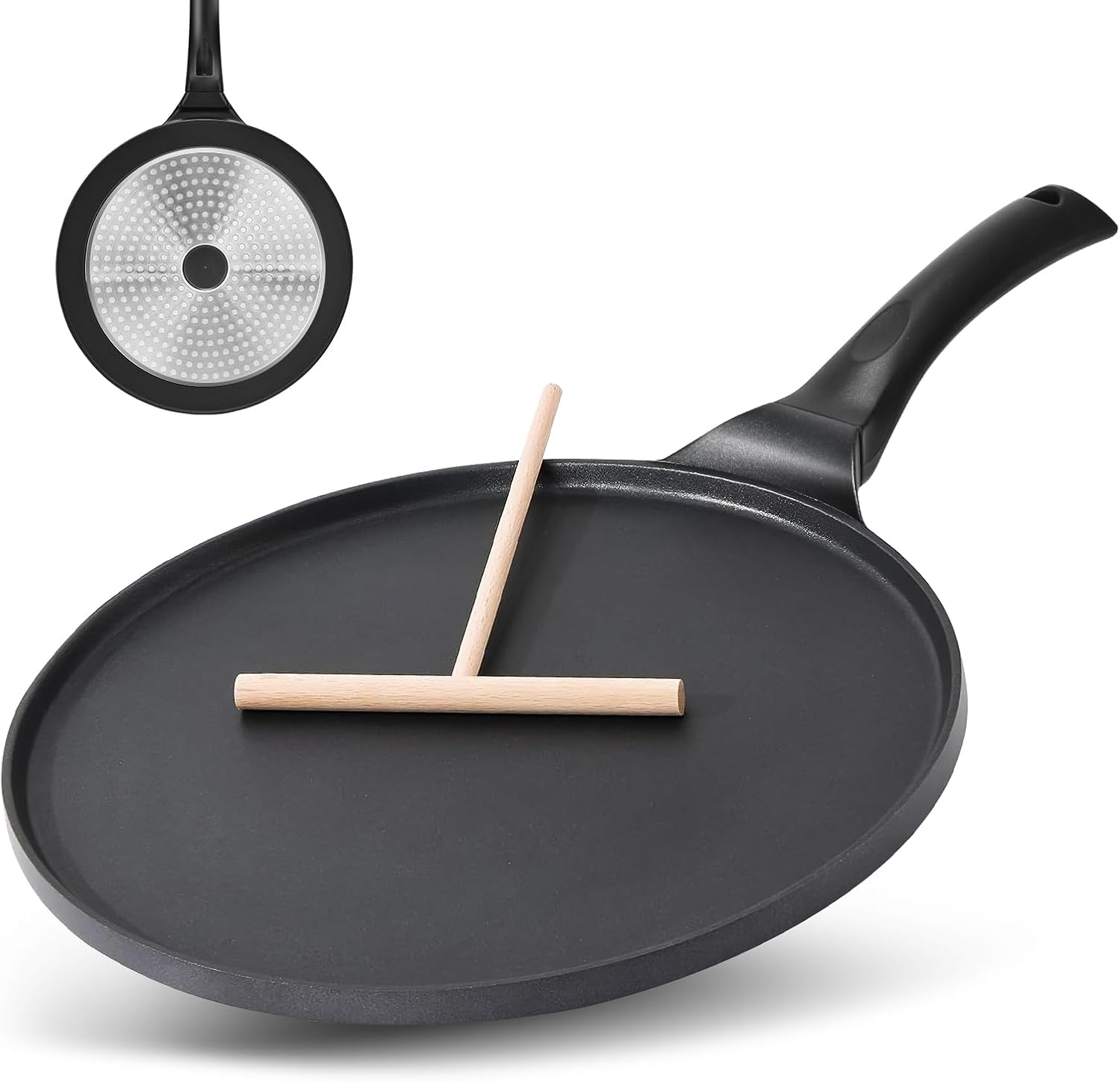 Nonstick Crepe Pan Pancake Frying Pan with Granite Coating 10.5 inch Dosa Pan PFOA Free Suitable for All Cooktops