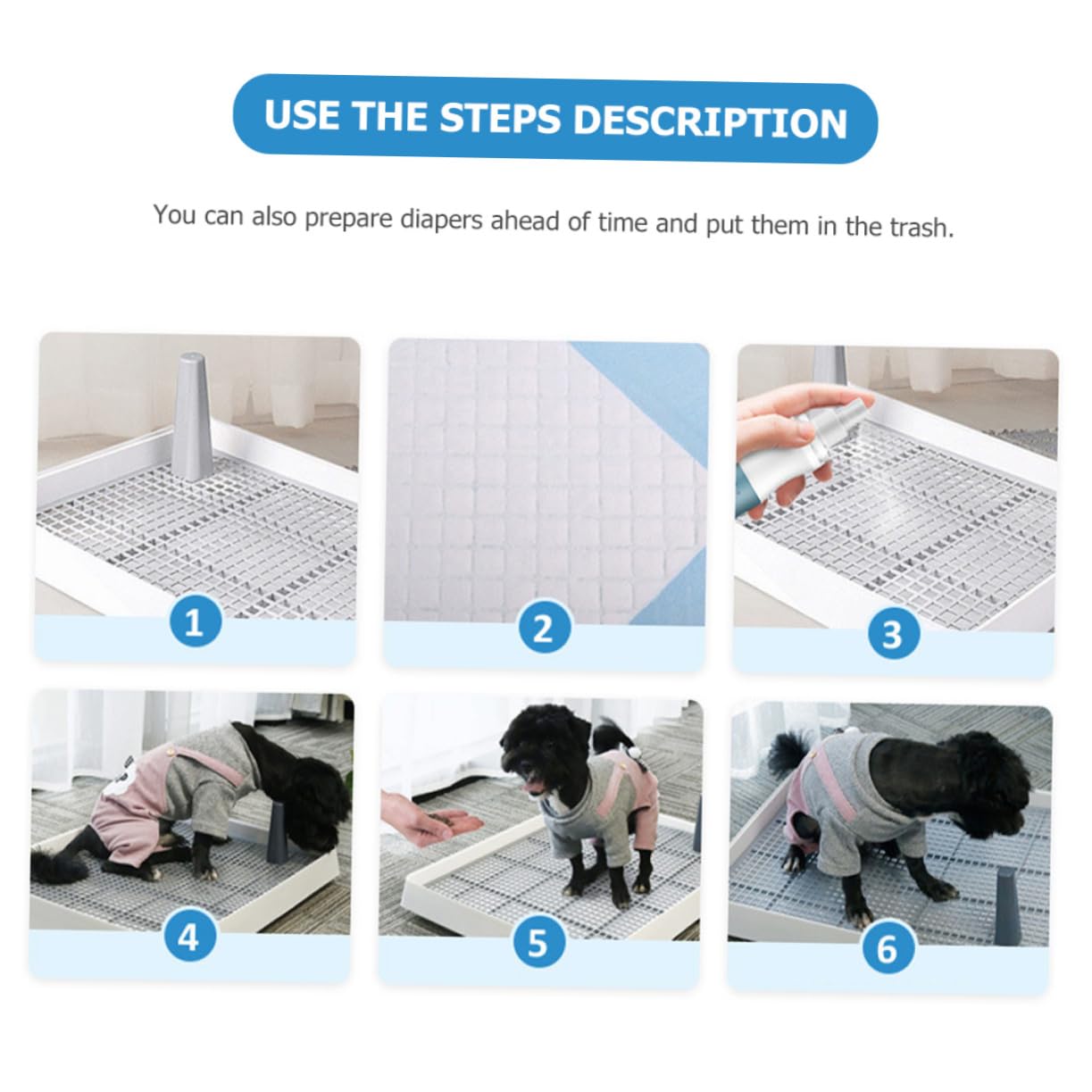 Levemolo Potty Training Pan for Puppies Dog Indoor Toilet Non-Slip Design Plastic Dog Toilet Tray Potty Training Grate