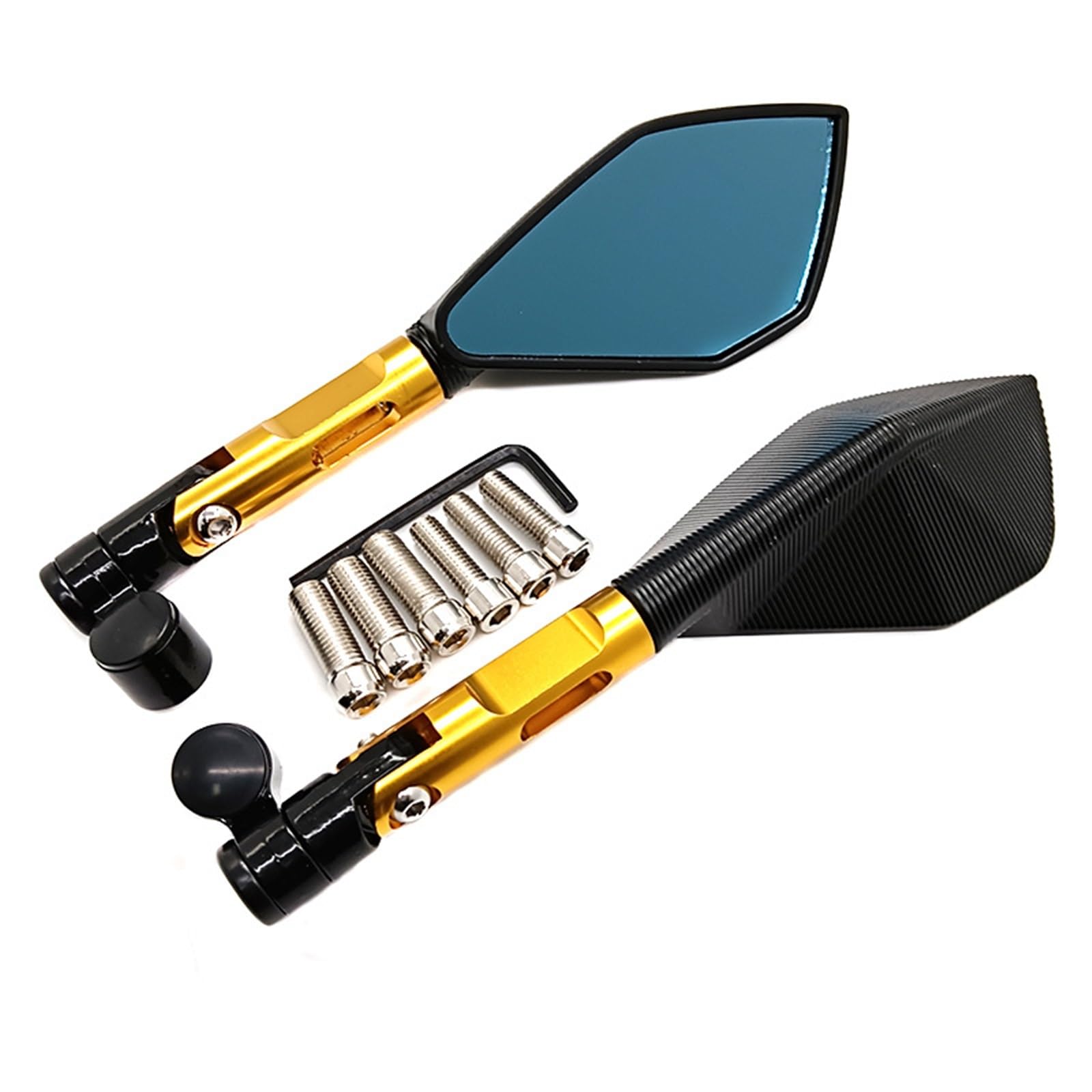 Retrovisor universal para motocicleta de aluminio CNC mecanizado con acabado Gold premium 6