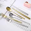 Silverware Flatware Set, 3-piece Set 304 Thickened Stainless Steel Cutlery Set Chopsticks Spoon Fork Cute Creative Cutlery Set(Rose Gold,6Set)