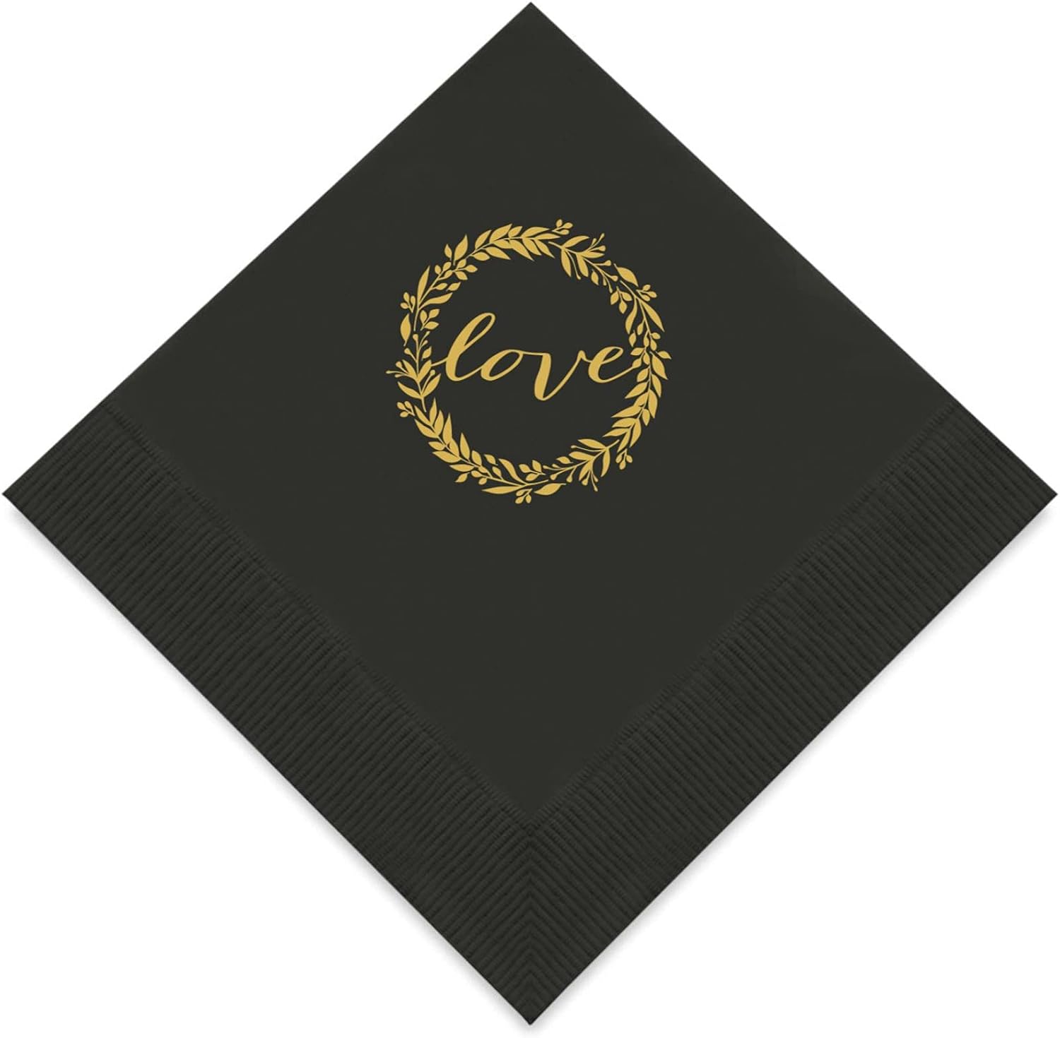 Weddingstar 3-Ply Gold Foil Cocktail Napkins White - Just Married