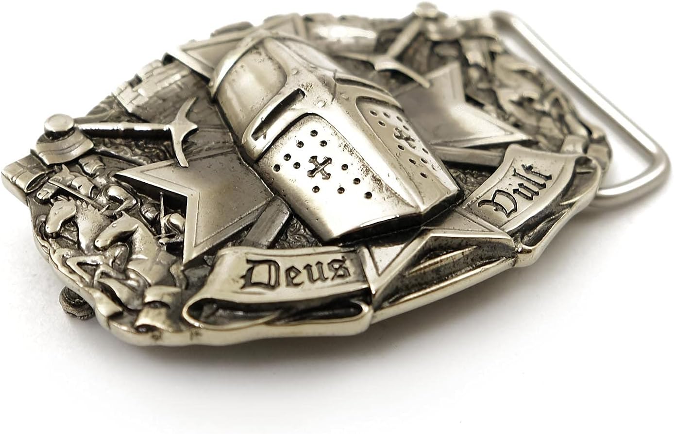 German silver belt buckle Templar, Handmade medieval knight order crusader solid Nickel silver belt buckle