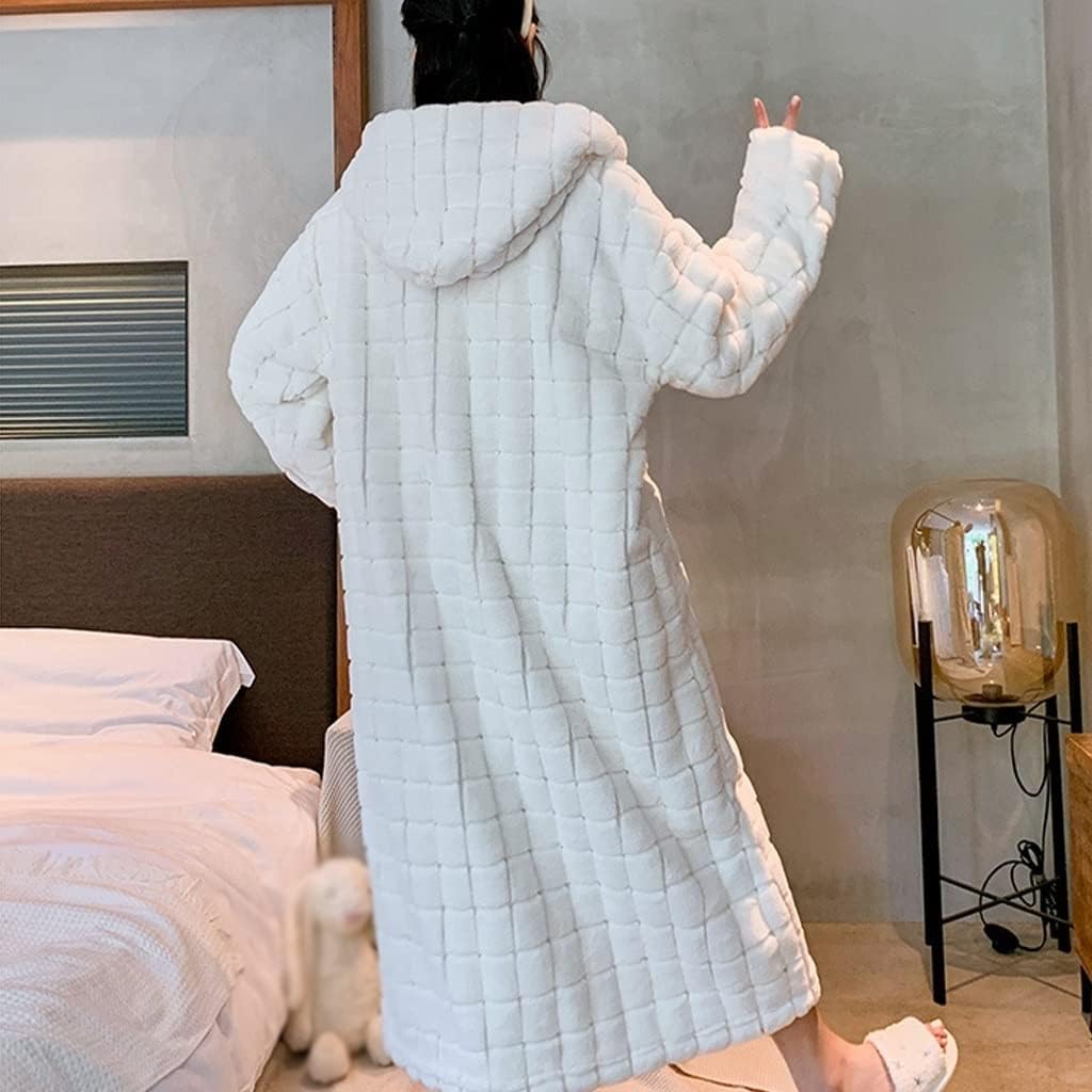 GHYUB Women Zipper Robe, Warm Bathrobes with Algeria Ubuy