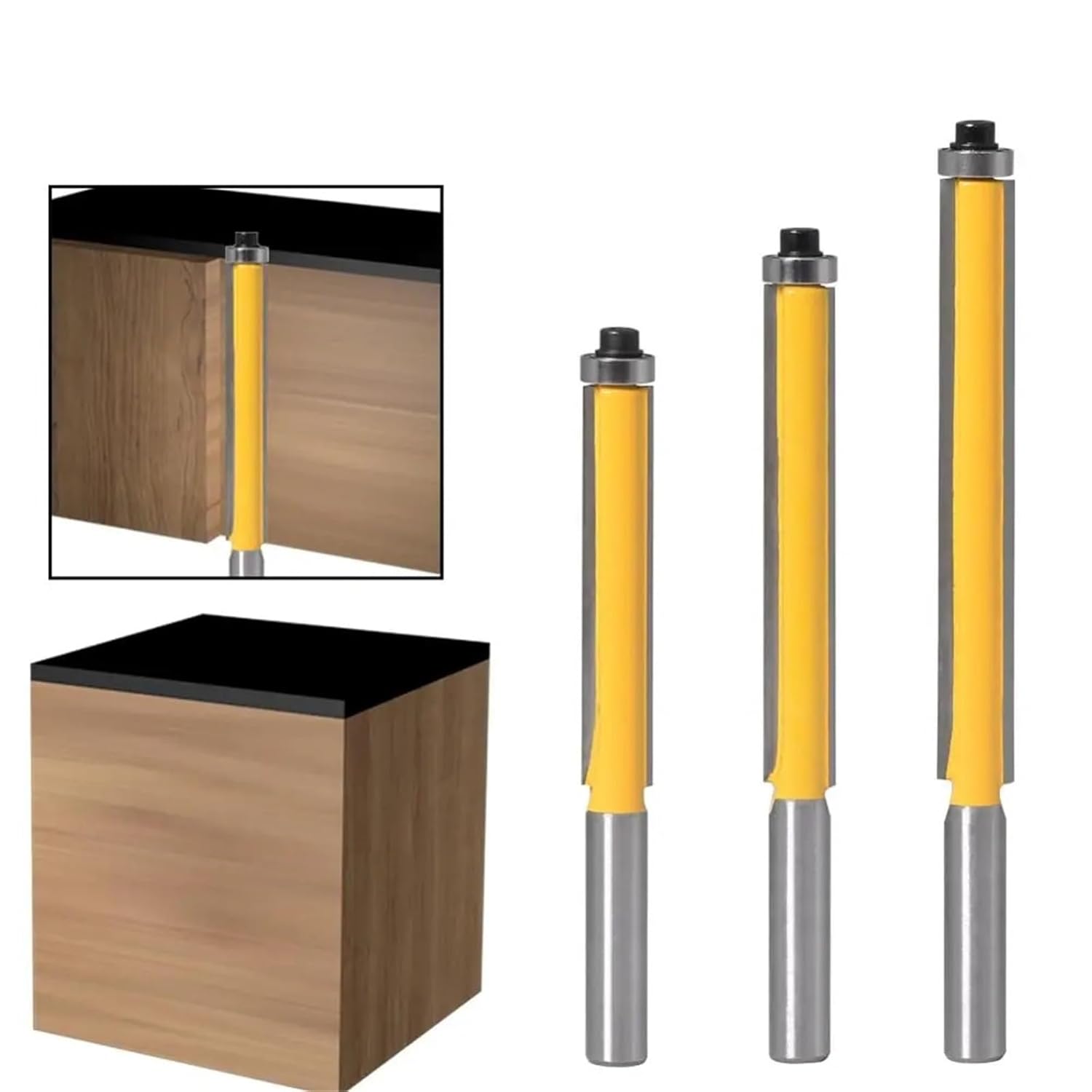 8mm Handle Long Blade, Level Drill Bit Level Trimming Milling Cutter Head End Bearing 1pcs(8mmX9.52mmX50.8mm)