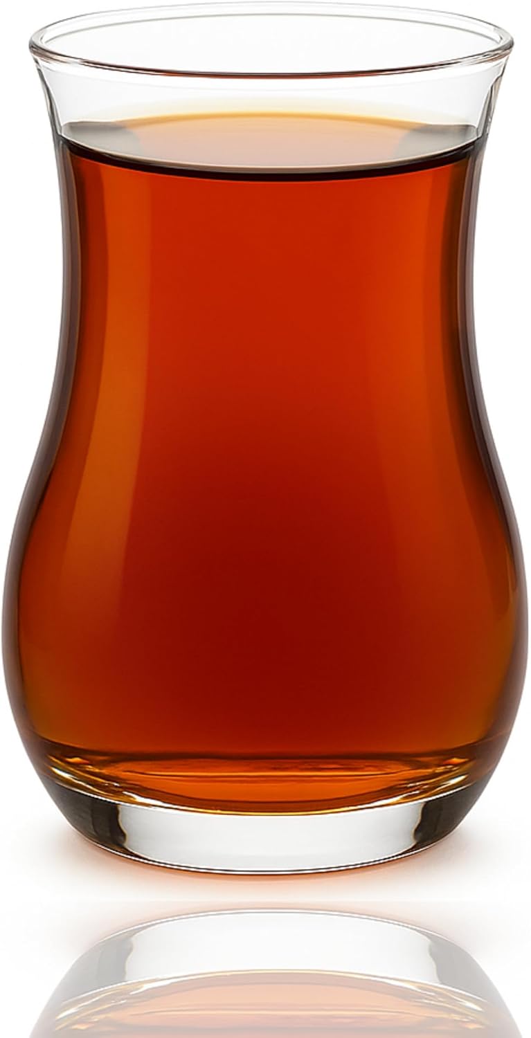 Turkish Tea Glass Set of 6, Slim Waist Design, Thick Sole to Retain Heat, 120ml (4oz), Authentic Turkish Tea Cups, Durable and Dishwasher Safe - Image 7