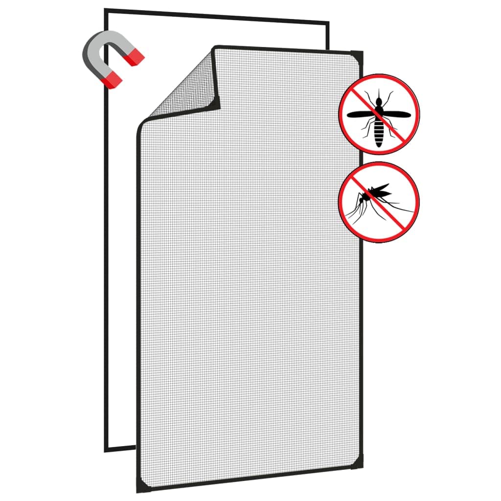 ZEYUAN Magnet-Insektenschutz für Fenster, Fliegengitter Fenster, Fliegenschutz Fenster, Pollenschutzgitter Fenster, Insektengitter Fenster, Insektennetz, Fensternetz, Anthrazit 80x140 cm