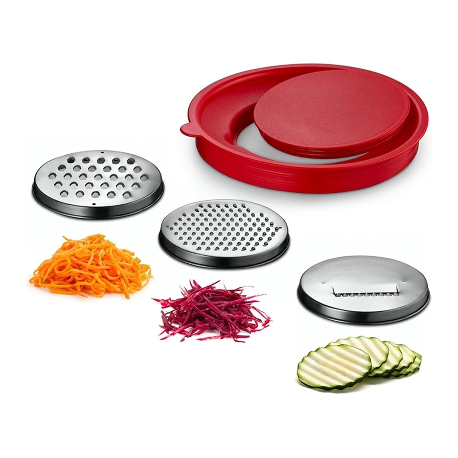 Salatmixer-Schüsseln-Set aus Edelstahl | Mit Deckel/Griff/Reibe/Eierschläger, rutschfeste Küchen-Backschüssel(18cm)